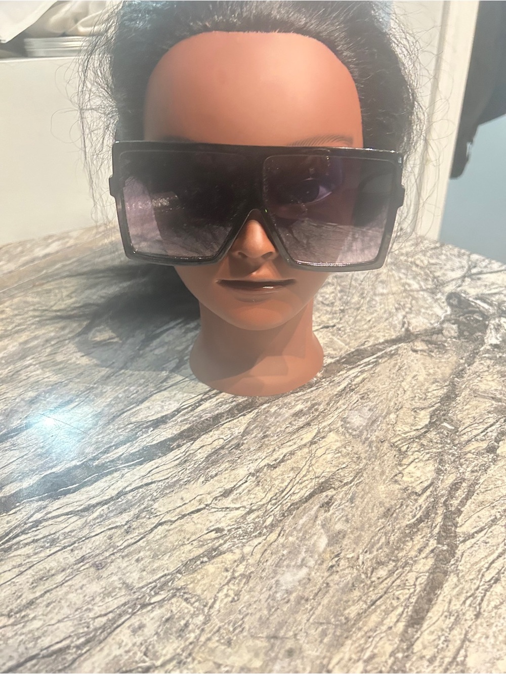 Oversized Square Gradient Sunglasses - Black